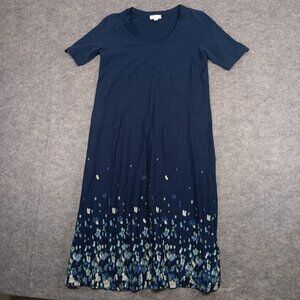 PureJill Dress Blue Floral Detail Short Sleeve Womens‎ Petite XS